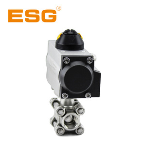 วาล์วบอลสแตนเลส ESG ขนาด 1 นิ้ว พร้อมตัวกระตุ้นลมแบบเกลียว ควบคุมน้ำแบบฟูลบอร์ วัสดุ 316 - Product Image 4