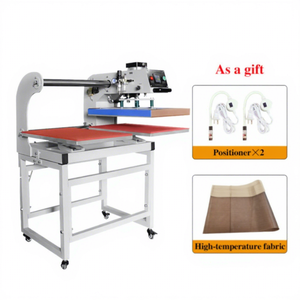 Prensa térmica neumática hidráulica de doble estación con apertura automática 16x24 (38x38 cm) semiautomática para impresión de camisetas 220V - Product Image 1