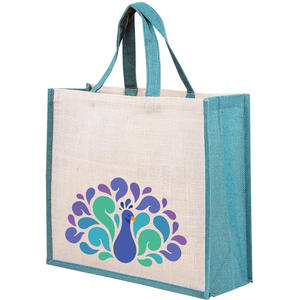 Sac fourre-tout écologique en jute avec impression de logo, fabriqué au Bengale occidental en Inde, prix abordable - Product Image 1