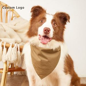 Custom Logo Promotional Dog Neckwear Bandanas Silk Screen Printed Plaid Triangle Double Layer Multifunction Hot Sale - Product Image 4