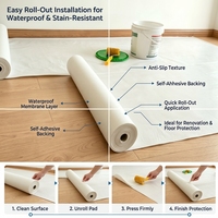 Rouleau de feutre auto-adhésif pour protection de sol, décoration intérieure, logo personnalisé, couleur, résistant à la peinture, tapis de peintre non tissé