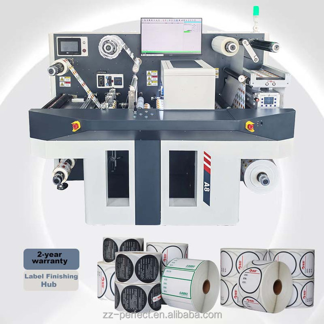 High Speed A8 Digital Label Die Cutting Machine 12m/min Servo Control Die Cutter With Lamination Slitting