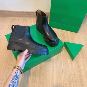 Women <b>Platform</b> Chelsea Snow <b>Boots</b> Slip-On Thick Sole Genuine Leather Rubber Elastic Side Waterproof Anti-Slip Casual Ankle <b>Boots</b> - Product Image 5