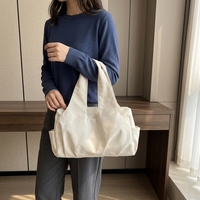 Tas Tote Bahu Wanita Tahan Lama Dua Tali Kapasitas Besar Penutup Ritsleting Tahan Air Minimalis Urban Carryall Portabel Sehari-hari