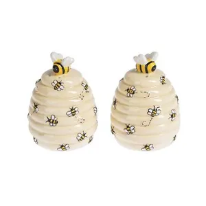 定制陶瓷蜂巢形状的盐和胡椒瓶设置独特的香料香料容器香料罐