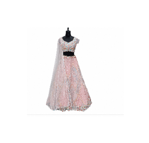Ensemble Lehenga Royal Rose orné de broderies pour femme, tenue ethnique élégante pour mariage et fêtes avec Dupatta - Product Image 3