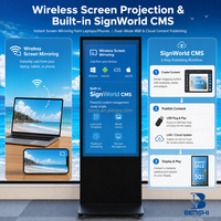 Kiosque interactif tactile anti-reflet 4K de 55 pouces, Android 14, affichage numérique, tableau blanc, partage d'écran sans fil pour réunions et enseignement