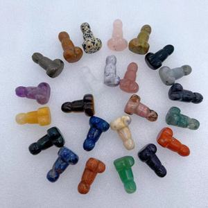 Dildo de Cristal Natural Mini al por Mayor, Artesanía de Piedra Semipreciosa, Pene de Cristal de Cuarzo Mixto Tallado a Mano - Product Image 2