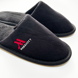 Pantuflas Desechables de Lujo para Hotel, Punta Cerrada, Color Negro, Forro de Coral, Suela Antideslizante, Duraderas y Suaves, para Hoteles <span class=keywords><strong>MARRIOTT</strong></span> - Product Image 4