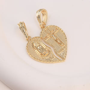Pareja <span class=keywords><strong>de</strong></span> moda Joyería religiosa católica <span class=keywords><strong>Virgen</strong></span> y Jesús Amor Colgante 18K Chapado en oro <span class=keywords><strong>Virgen</strong></span> <span class=keywords><strong>De</strong></span> <span class=keywords><strong>Guadalupe</strong></span> Colgante - Product Image 2