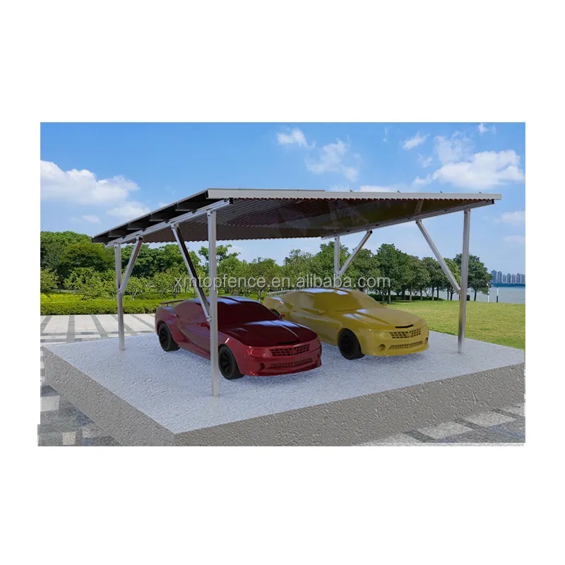 Abri de voiture pour panneaux solaires en support de montage solaire OEM avec cadre en aluminium Structures de montage Abri de voiture pour structure solaire en aluminium