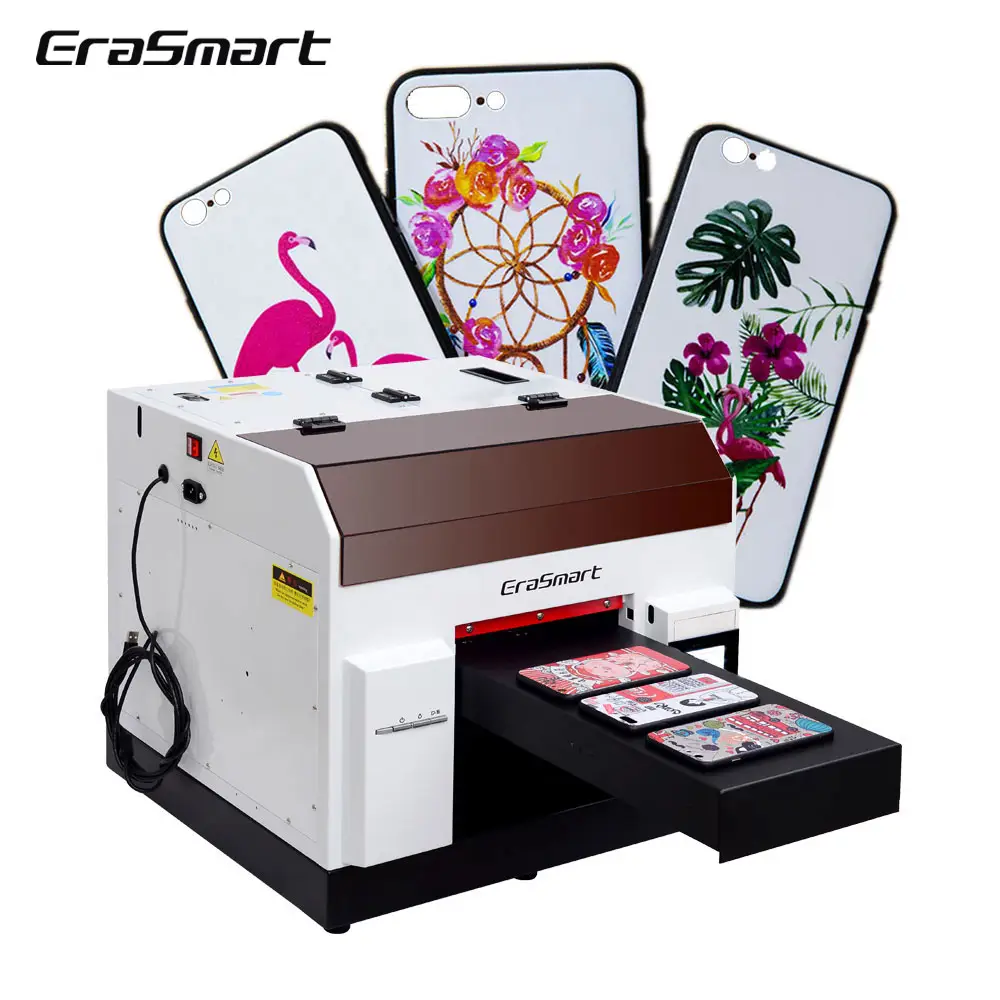 Erasmart UV Printer Flat Bed Printing Machine For Cosmetic Bottles Phone Case Printer