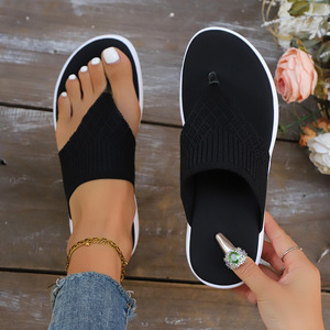 Nouvelles <span class=keywords><strong>tongs</strong></span> pour femmes, style rétro, été 2025, <span class=keywords><strong>tissu</strong></span> respirant léger, semelle en caoutchouc - Product Image 3