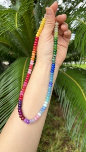 Collar de Cuentas con Piedras Preciosas Arcoíris de Acero Inoxidable, Joyería de Moda Hecha a Mano para Mujer, el Más Vendido para Vacaciones de Verano en la Playa al Por Mayor - Product Image 5