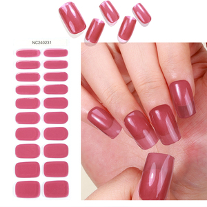 Tiras de Uñas de Gel Semicuradas al por Mayor, Pegatinas de Uñas de Gel de Color Sólido - Product Image 3