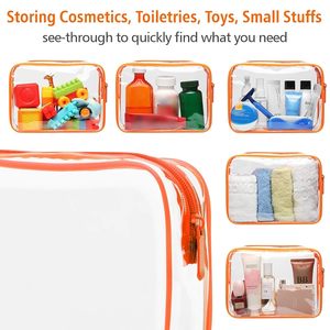 3Pack Clear Makeup <b>Bags</b> Waterproof Organizer <b>Bags</b> with Zipper Transparent <b>Travel</b> Cosmetic <b>Bag</b> TSA Approved <b>Toiletry</b> <b>Bag</b> - Product Image 4