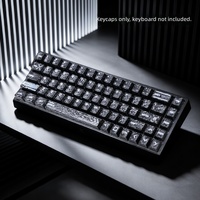 [PC Pixel Carbon-Pattern Keycaps] Cross-Border Bestseller Light-Transmitting Transparent Mechanical Keyboard Keycaps English