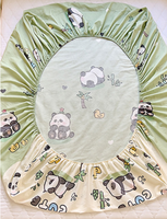 Drap-housse universel quatre saisons en pur coton à motif de panda de dessin animé, plusieurs options de taille