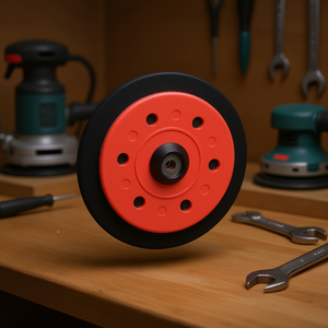 Ttake Velcro Disc Holder For Fiber Discs And Velcro Discs 80mm Red With Black <b>Foam</b> <b>Pad</b> - Product Image 3