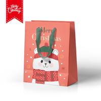 Sac en papier de Noël personnalisé avec logo recyclable, sacs en papier cartonné blanc brun, sac cadeau de Noël