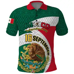 Personalized Mexico Independence Day Polo Shirt Comfortable and Breathable Beach Vacation Short Sleeve Professional Manufacturer