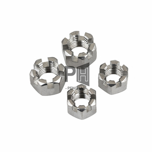 Antióxido <span class=keywords><strong>de</strong></span> acero inoxidable GB6178 304/316, cabeza hexagonal <span class=keywords><strong>de</strong></span> bloqueo redondo ranurado, tuerca <span class=keywords><strong>de</strong></span> corona <span class=keywords><strong>de</strong></span> <span class=keywords><strong>Castillo</strong></span> ranurada hexagonal, tuercas ranuradas - Product Image 1