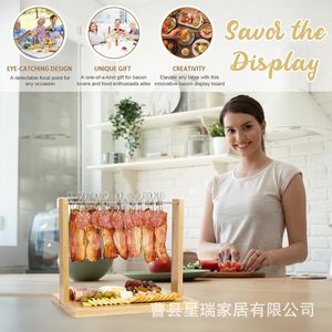 Présentoir à bacon en bambou, support de table en bois massif pour fromages, fruits et collations, utilisation intérieure - Product Image 1