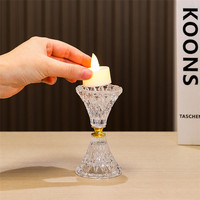 Nouveau design de porte-bougies coniques en cristal pour la maison, les mariages, les centres de table de Noël