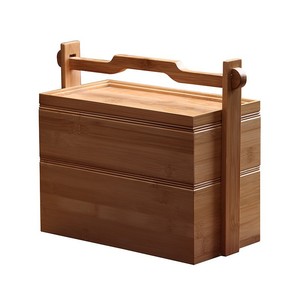 <b>Bamboo</b> Tea Storage Box Rectangle Portable Tea Set <b>Container</b> Household Use - Product Image 2