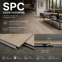 SPC Vinyl-Bodenbelag Click-Lock Wasserdichter Starrkern-LVT-Bodenbelag Holzoptik Ineinandergreifende Schwimmende Bodendielen für Innenräume