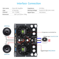 Amplificateurs Haute Puissance 2X100W 2.0 Canaux Classe AB Amplificateur Numérique Hifi Avec Colling Fan100W TDA7293 Amplificateur Audio