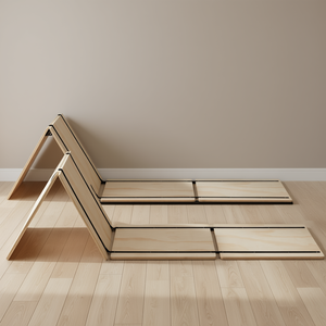 Sommier pliant pour lit double, 8 pièces, en bois de teck, support de matelas prêt à l'emploi - Product Image 2