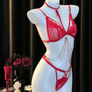 Biancheria intima <span class=keywords><strong>donna</strong></span> <span class=keywords><strong>abbigliamento</strong></span> intimo Fetish moda <span class=keywords><strong>abbigliamento</strong></span> <span class=keywords><strong>erotico</strong></span> in pizzo con catene per il corpo - Product Image 2