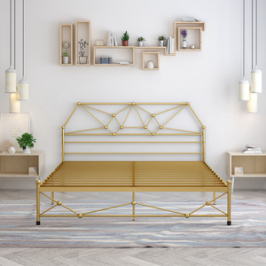 Đen Kim Loại Sắt Vua Kích Thước Giường Đôi Giường Tầng Khung Đầu Giường Cho Đồ Nội Thất Phòng Ngủ - Product Image 2