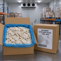 Tranches de racine de lotus halal IQF surgelées de qualité supérieure en gros |   Racines de lotus fraîches 100 % naturelles pré-coupées pour hotpot et sautés