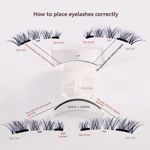 Deux paires de faux cils, cinq cils magnétiques sans colle, cils magnétiques épais européens et américains - Product Image 2