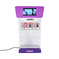 Présentoir à tabac rotatif portable APEX - Présentoir sur pied en bois et acrylique avec écran LCD intégré