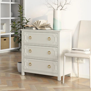 Antique <strong>Designs</strong> White Wooden Chest of 3 Drawers <strong>Closet</strong> With Drawers Dresser of Drawers Wardrobe Cabinet Furniture - Product Image 3