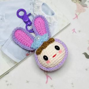 Handmade Crochet <b>Doll</b> Pendant Cartoon DIY Keychain Handmade Bag Decoration Keychain - Product Image 3
