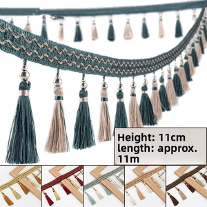 Rideau de 11 centimètres avec bordure en dentelle, décoration de mariage, pendentif <span class=keywords><strong>boule</strong></span> bicolore en dentelle, pompon fluide - Product Image 4