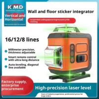 Niveau laser industriel 4D à 16 lignes, 360 degrés, faisceau vert, laser rotatif avec alimentation par batterie au lithium