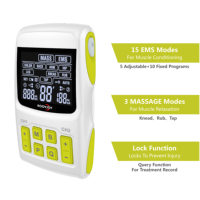 Appareil de massage TENS/EMS portable 2-en-1 pour soulager la douleur - Certifié Classe 2, intensité réglable, utilisation médicale et hospitalière