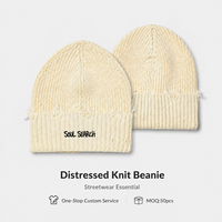 Gorro de Punto Acanalado Vintage Estilo Streetwear ODM, con Logotipo Bordado Personalizado, Gorro de Invierno Térmico