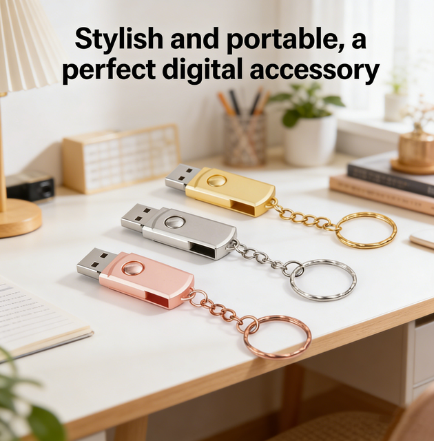 Mini Metal USB 2.0 Flash Drive 512MB 1GB 2GB 4GB Swivel USB Memory Stick Key Chain Pen Drive  Laser Logo