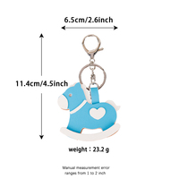 Pendentif de sac à main Kawaii en forme de cheval à bascule avec détail cœur pour sac à main, sac à dos, bagages et accessoires