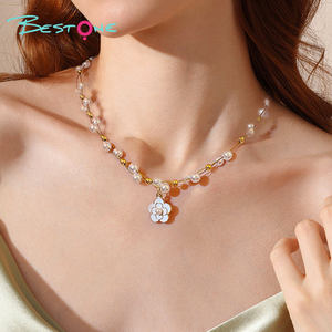 Nueva joyería personalizada Tarjeta de etiqueta privada collar de perlas para mujer regalo de San Valentín recuerdo flor encanto collar - Product Image 3