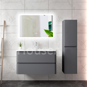 Vasques en céramique Armoire supérieure Bassin Salle de bain Vanité flottante avec miroir étanche - Product Image 3