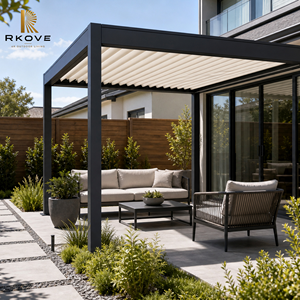 Pérgola de Aluminio RKOVE RK-C1 con Techo de Láminas Motorizadas, 3x4m, 3x6m, 4x5m, Tamaño Personalizado, con LED Integrado - Product Image 5