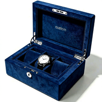 Boîte de rangement pour montres de qualité supérieure, personnalisée, verte, à 3 emplacements, doublée de velours, avec logo personnalisé pour les collectionneurs de montres