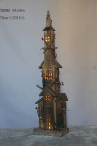 <span class=keywords><strong>Lemax</strong></span> Miniature Christmas Glowing House avec lumières LED Ornement d'intérieur à piles pour la décoration en bois - Product Image 3